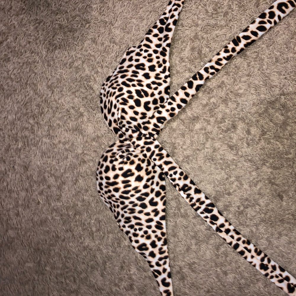 PINK Cheetah Print Strapless Bathing Suit Top